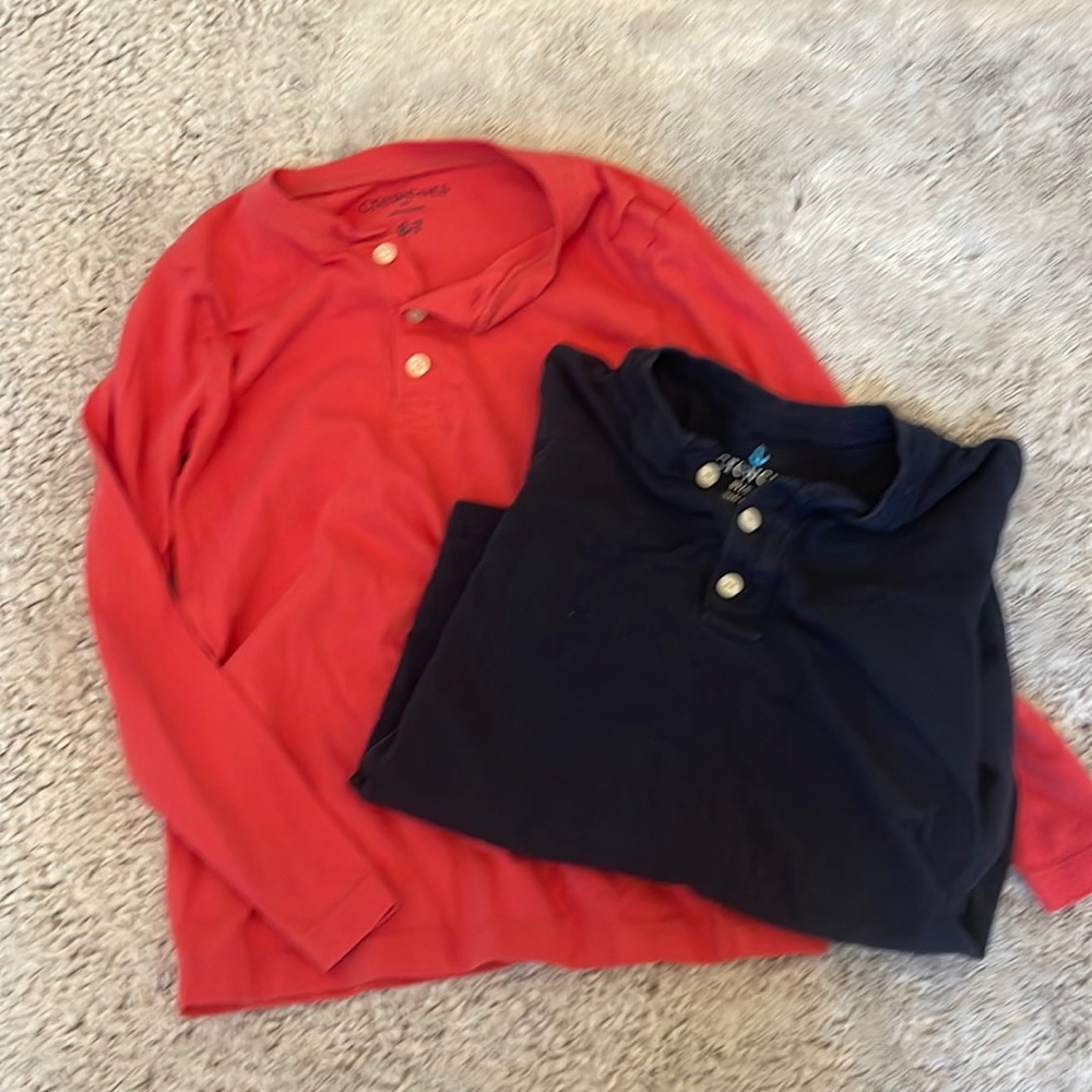 2-Jcrew crewcut Long Sleeve Henley size 6-7
